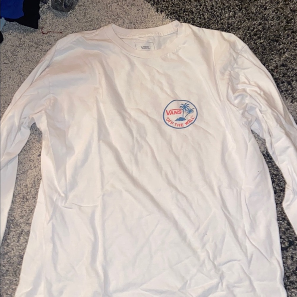 white long sleeve vans t shirt